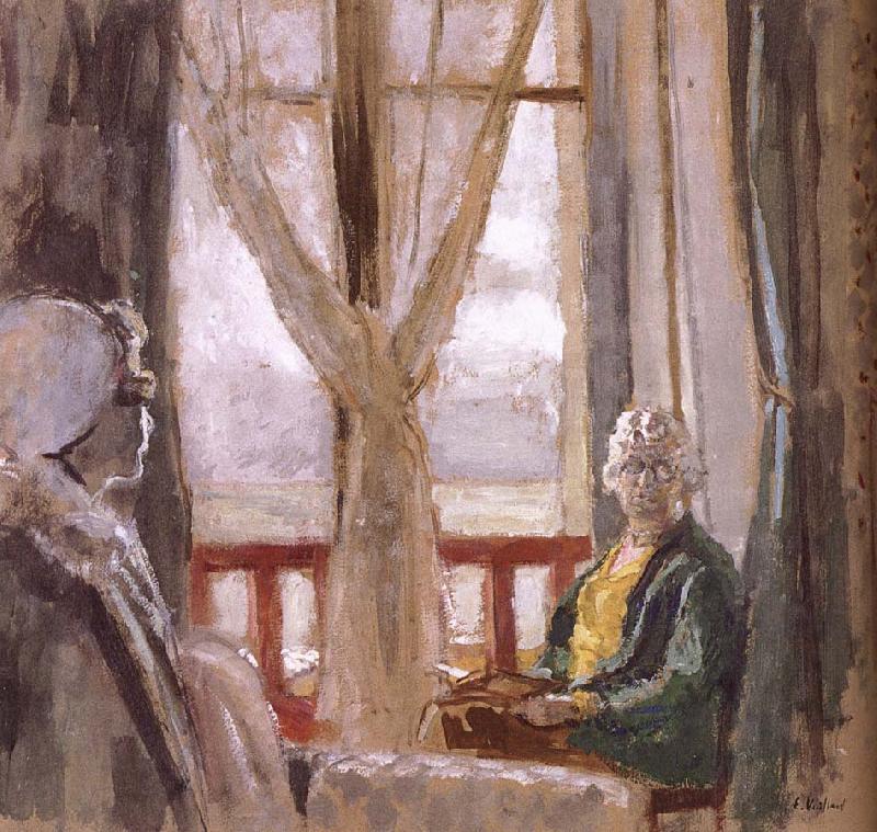 Edouard Vuillard Mrs. Black s window and lulu Sweden oil painting art